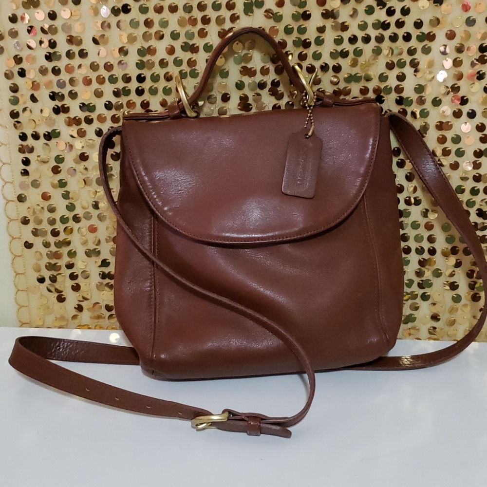Vintage Coach Brown Leather Crossbody bag